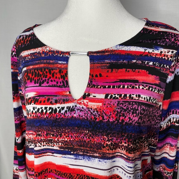 Dana Buchman Multi Color Long Sleeve Shirt Size Medium - Picture 3 of 6